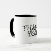 サンキュー文字スエレガントターズタイポグラフィ マグカップ (正面左)