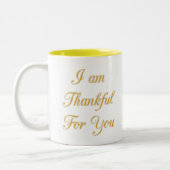 サンキュー文字引用文アートプリントデザイン ツートーンマグカップ (左)