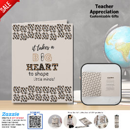 サンキュー最高の先生引用文カスタムLeopard Print カード