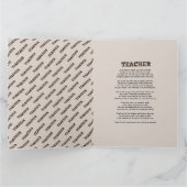 サンキュー最高の先生引用文カスタムLeopard Print カード (内部)