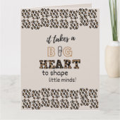 サンキュー最高の先生引用文カスタムLeopard Print カード (正面)