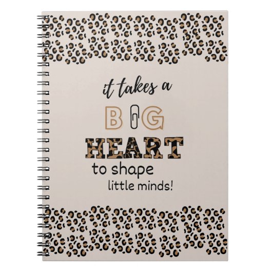 サンキュー最高の先生引用文カスタムLeopard Print ノートブック (正面)