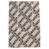 サンキュー最高の先生引用文カスタムLeopard Print ミディアムペーパーバッグ (裏面)