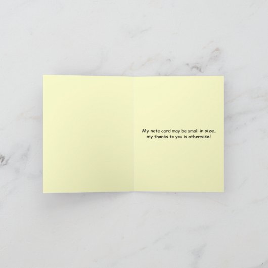 サンキュー水玉模様オン淡い色のイエロー サンキューカード (内部)