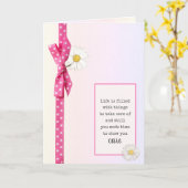 サンキュー水玉模様ボウデイジー カード (黄色い花)