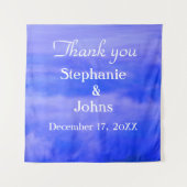 サンキュー深いブルークラウドアート抽象芸術結婚ズ タペストリー (正面)