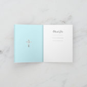 サンキュー男の赤ちゃんガールブルー《キリスト教》洗礼式や命名式バプテスマ サンキューカード (内部)