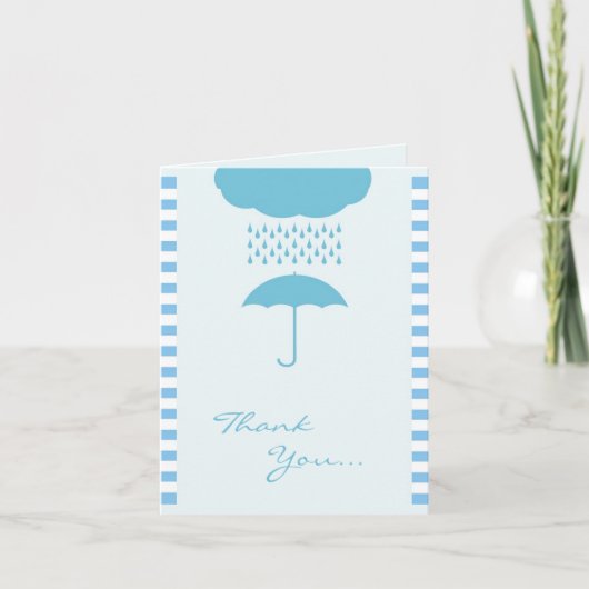 サンキュー男の赤ちゃんシャワーフォールディングカード サンキューカード (正面)