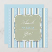 サンキュー男の赤ちゃんシャワーフラットカード サンキューカード (正面/裏面)