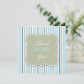 サンキュー男の赤ちゃんシャワーフラットカード サンキューカード (スタンド正面)