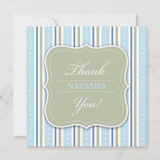 サンキュー男の赤ちゃんシャワーフラットカード サンキューカード (正面)