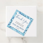 サンキュー男の赤ちゃんシャワーブルー水玉模様 フェイバータグ (インサイチュ)