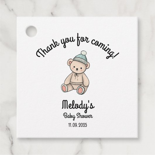 サンキュー男の赤ちゃんテディ フェイバータグ (正面)