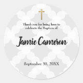 サンキュー男の赤ちゃんバプテスマ《キリスト教》洗礼式や命名式 ラウンドシール (正面)