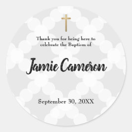 サンキュー男の赤ちゃんバプテスマ《キリスト教》洗礼式や命名式 ラウンドシール