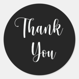 サンキュー白黒ミニマル ラウンドシール