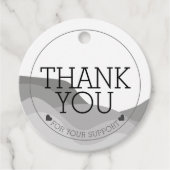 サンキュー白黒ラウンドつるラベル フェイバータグ (正面)