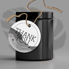 サンキュー白黒ラウンドつるラベル フェイバータグ