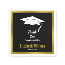 サンキュー白黒金ゴールド大学院名卒業