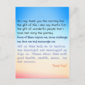 サンキュー祈りの言葉感動的ライフ引用文 ポストカード (正面)