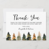 サンキュー秋ツリー赤ちゃんシャワー サンキューカード (正面)
