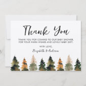 サンキュー秋ツリー赤ちゃんシャワー サンキューカード (正面)