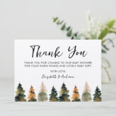 サンキュー秋ツリー赤ちゃんシャワー サンキューカード (スタンド正面)