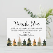 サンキュー秋ツリー赤ちゃんシャワー サンキューカード (スタンド正面)