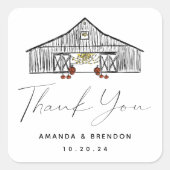 サンキュー秋バーンパンプキンス結婚ズ スクエアシール (正面)