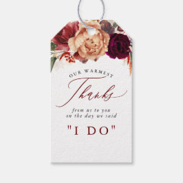 サンキュー秋フラワーズボタニカル素朴 ギフトタグ