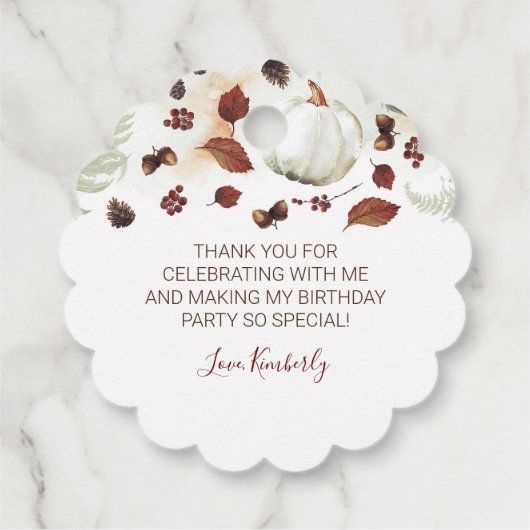 サンキュー秋誕生日パーティー フェイバータグ (裏面)