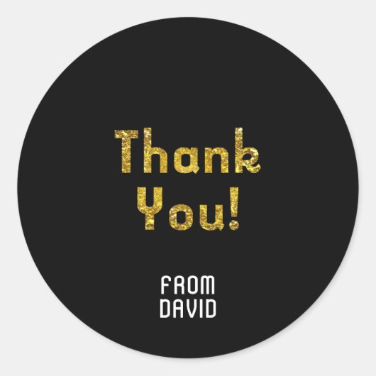 サンキュー紙吹雪金ゴールド ラウンドシール (正面)