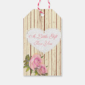 サンキュー素朴ウッドヴィンテージバラギフトラベル ギフトタグ (裏面)