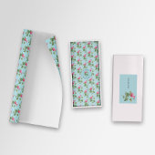 サンキュー素朴フローラパステルブルー 長方形シール