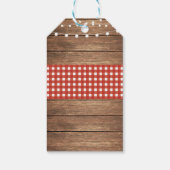 サンキュー素朴ラベルレッドメッセージカードズ結婚ウッド ギフトタグ (裏面)