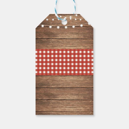 サンキュー素朴ラベルレッドメッセージカードズ結婚ウッド ギフトタグ (裏面)