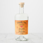 サンキュー素朴結婚式の引き出物名前をカスタムするシック リキュールボトルラベル (正面)