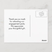 サンキュー結婚の婚約グレーホワイトシェブロン ポストカード (裏面)