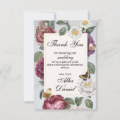 サンキュー結婚の開花フローラフラワーバタフライ サンキューカード (正面)