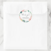 サンキュー結婚式の引き出物トリートバッグジャールピンクフローラ ラウンドシール (バッグ)