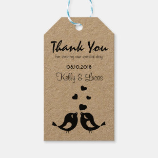 サンキュー結婚式の引き出物ラベルラブバード ギフトタグ