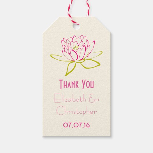 サンキュー結婚式の引き出物ロータスフラワー ギフトタグ (正面)