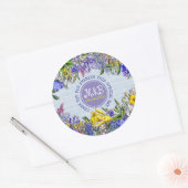 サンキュー結婚式の引き出物ワイルドフラワーヴィンテージフローラ ラウンドシール (封筒)