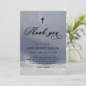 サンキュー葬儀曇り悔やみや弔慰悲しみカード サンキューカード (スタンド正面)