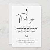 サンキュー葬儀曇り悔やみや弔慰悲しみカード 招待状 (正面)