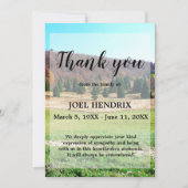 サンキュー葬式ウッド悔やみや弔慰悲しみカード 招待状 (正面)