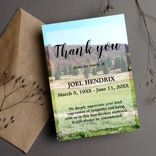 サンキュー葬式ウッド悔やみや弔慰悲しみカード 招待状