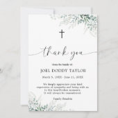 サンキュー葬式グリーンリー悔やみや弔慰悲しみカード サンキューカード (正面)