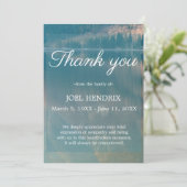 サンキュー葬式ブルーレイク悔やみや弔慰悲しみカード 招待状 (スタンド正面)