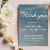 サンキュー葬式ブルーレイク悔やみや弔慰悲しみカード 招待状